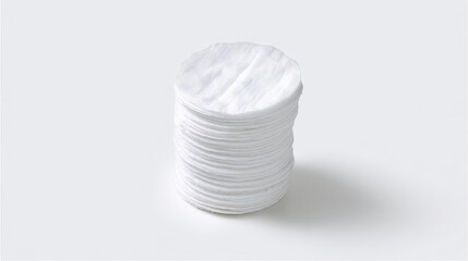 Obraz premium Soft Cotton Pads Stacked Neatly on a Light Background for Cosmetic and Beauty Use