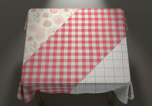 Table Cloth Extended on Table Mockup
