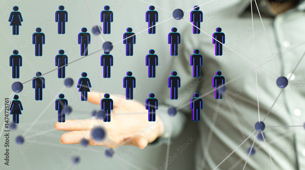 Leinwandbilder Abstract network of physical devices on the Internet using a network connection with statistics numbers 3d illustration