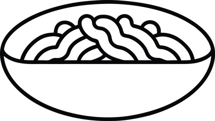 vector illustration of a white pasta plate