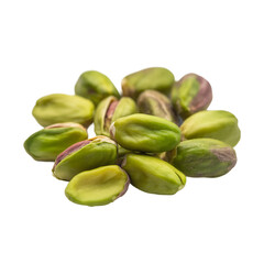  Unshelled pistachios isolated on white and transparent background.