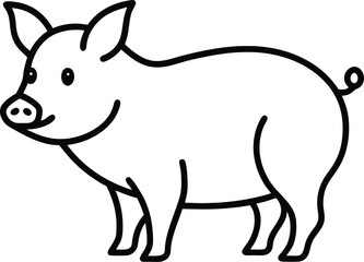 vector illustration of a cartoon pig