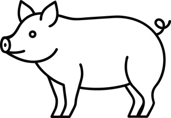 vector illustration of a cartoon pig