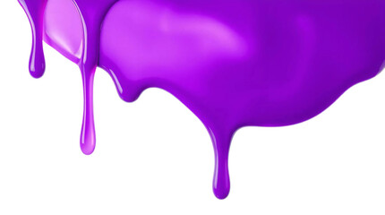Naklejka premium Purple paint melting down isolated on transparent background