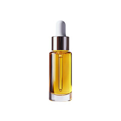Amber Glass Dropper Bottle with Golden Liquid - Skincare Product Mockup