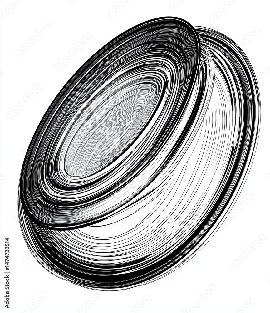 Fototapete abstract design featuring concentric circles, layered and overlapping, creating a dynamic, swirling 