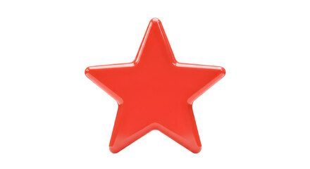 Obraz premium Shiny red star graphic. Perfect for rating systems or awards. Isolated on white or transparent background