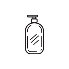 Obraz premium A clean outline shows a bottle with a dispenser over a transparent background