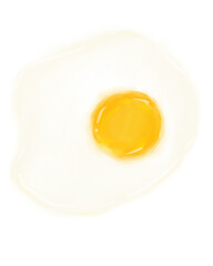 fried egg on white background