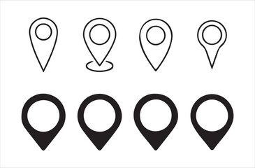 Location icon set. Map pin. gps. place marker. GPS location symbol collection. Set of map pin location icons, Victor illustration Eps 10.