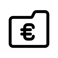 Euro Symbol Financial Folder Icon Representing Currency and Money Management