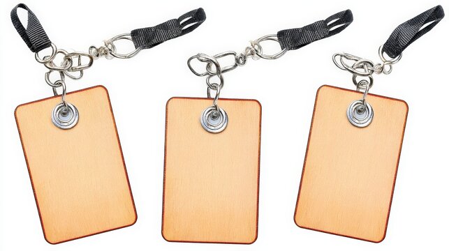 Blank identification tags with clips and straps for easy attachment to various items and accessories