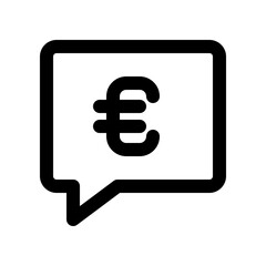 Euro Currency Symbol in a Speech Bubble Icon Design