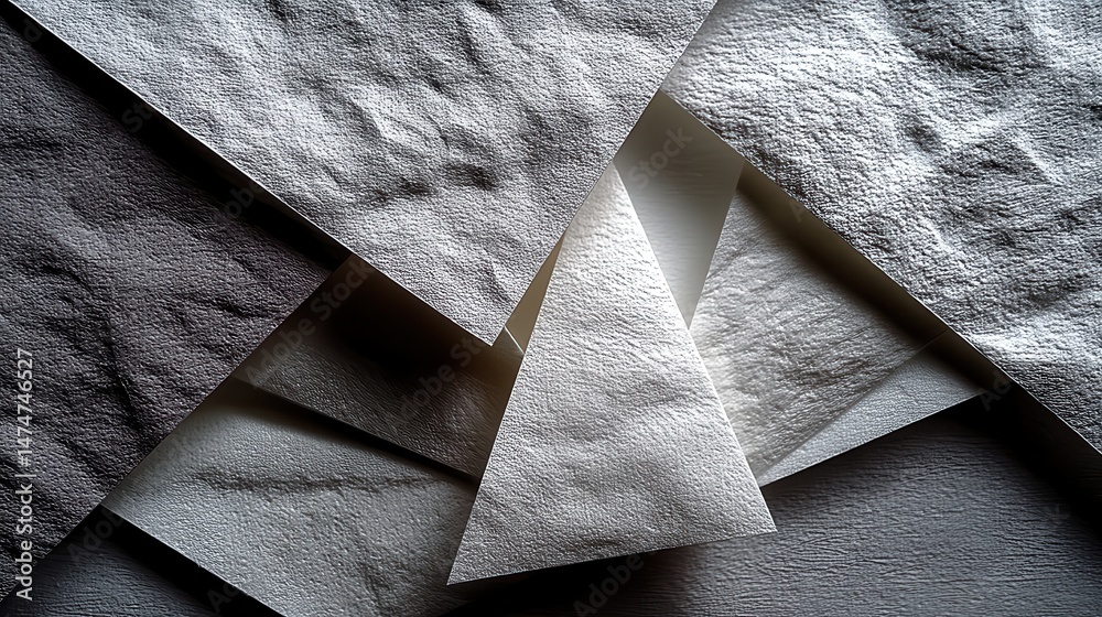 Aufkleber texture white gray paper background with geometric shape pattern macro structure craft grey cardboar