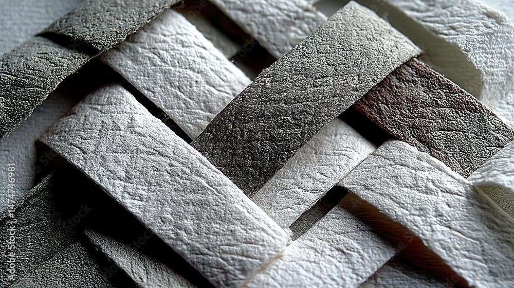 Aufkleber texture white gray paper background with geometric shape pattern macro structure craft grey cardboard