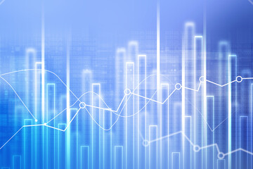 2d illustration Stock market online business concept. business Graph 