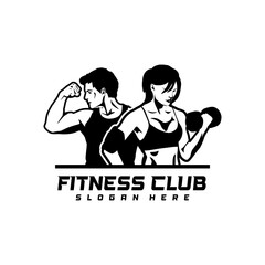 fitness club gym workout logo template