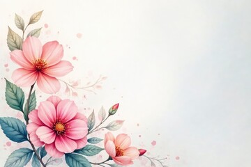 Fototapeta premium Delicate watercolor floral design, pastel hues , texture, background