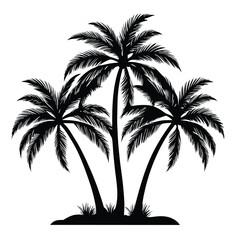 Palm Tree Silhouette – Tropical Island Vector Art