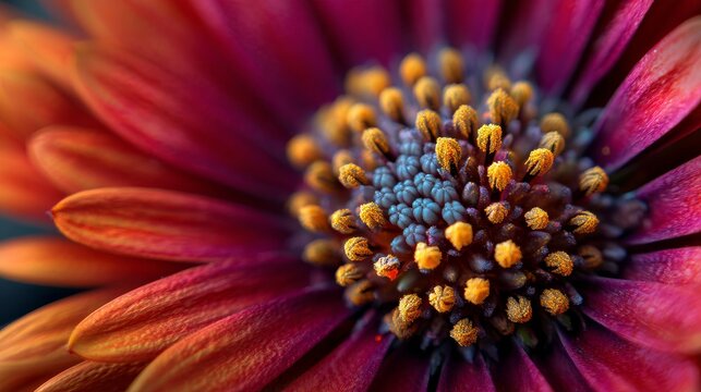 macro close-up photography of vibrant color flower as a creative abstract background - Powered by Adobe