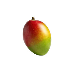 Ripe mango fruit with red, yellow and green color isolated on transparent background