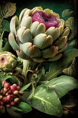 Fototapeta premium Majestic Artichoke Bloom A Botanical Masterpiece