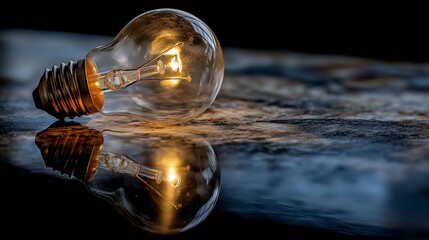 Glowing light bulb on a dark background as a symbol of brainstorming and idea generation.Based on Generative AI
