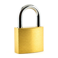 Naklejka premium Gleaming metal and brass security lock