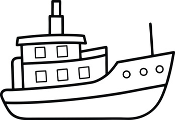 vector illustration of a tugboat
