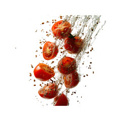 Splashing Cherry Tomatoes with Herbs and Spices