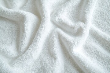 Soft, white terry cloth towel folds