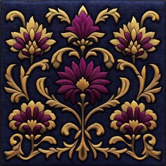 Ornate floral pattern on dark background