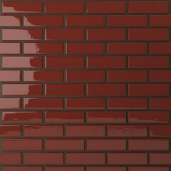 Obraz premium Seamless Texture of Dark Red Glossy Brick Wall for Backgrounds and Designs