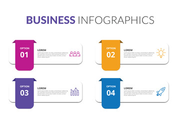 Business Infographic Design Modern Infographic Vector Template for workflow layout, diagram, annual report, web design.Creative banner, label vector.