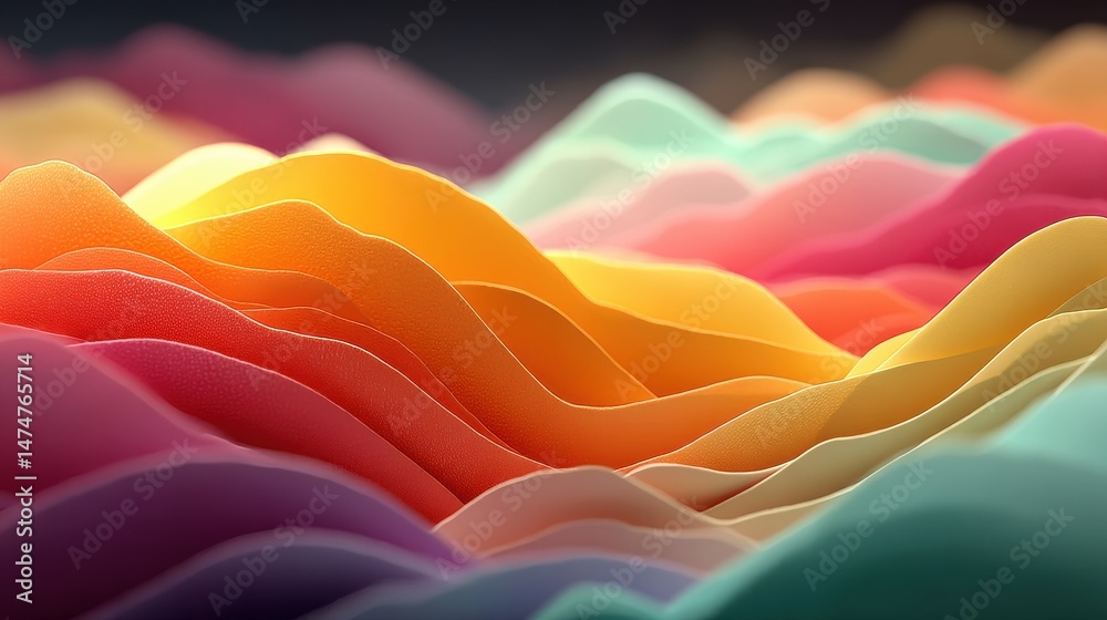 Poster wavy shape with soft gradient smooth colorful background generative ai,stock photo