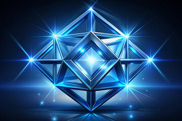 Shining blue geometric shape represents luxury brand's futuristic vision