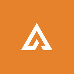 Abstract Triangle Geometric Letter A logo design vector template