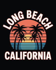 Naklejka premium A tropical island with palm trees vector T-Shirt Design