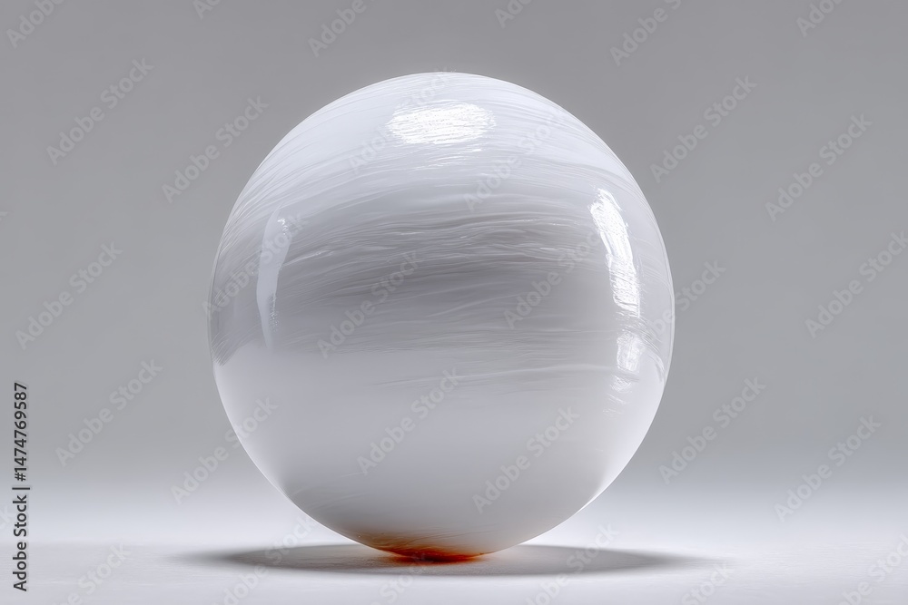 Aufkleber Smooth white sphere with subtle texture placed on a neutral background highlighting its curvature and reflective surface