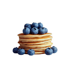 Stack of Pancakes Topped with Fresh Blueberries