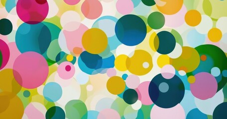 Vibrant circles of varying sizes and colors, overlapping in a playful design.  A colorful abstract background