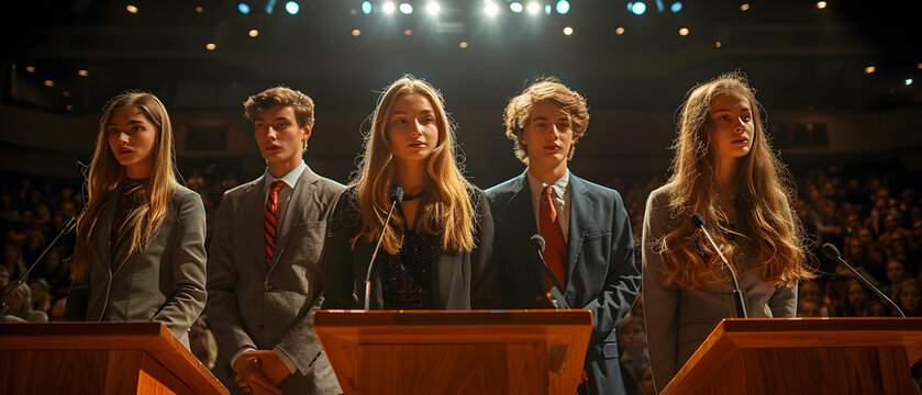 Youth Debate Team Podium Stage.