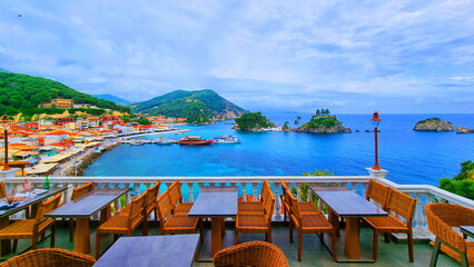 parga greece houses streets roads  greek tourist resort