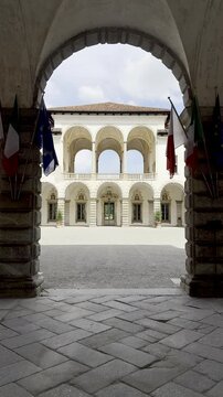 the central courtyard of Palazzo Arese Borromeo in Cesano Maderno