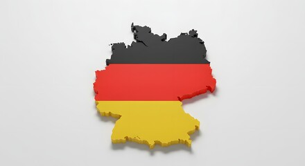 Obraz premium Germany Map Shape with National Colors on White Background