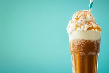 Iced coffee drink with whipped cream