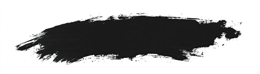 Dark, broad brushstroke with irregular edges