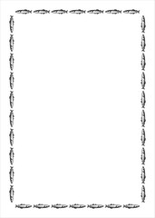 シンプルな手書きのかわいいさんまの四角フレーム