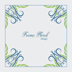 Obraz premium Elegant floral frame design. Perfect for invitations, cards, or other design projects. This artwork features botanical elements and a classic aesthetic.