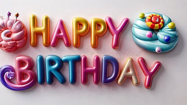 Colorful birthday decorations with playful elements